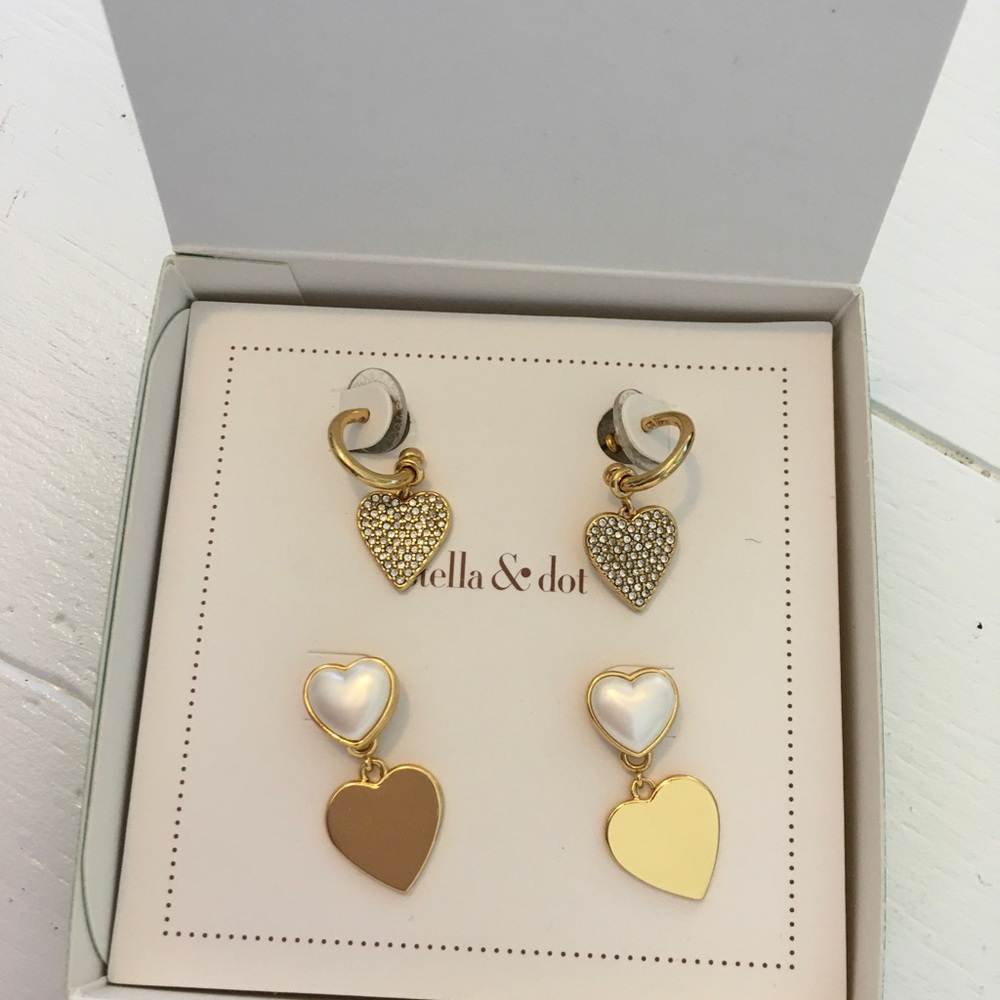Stella & Dot Hearts Beat As One Earrings